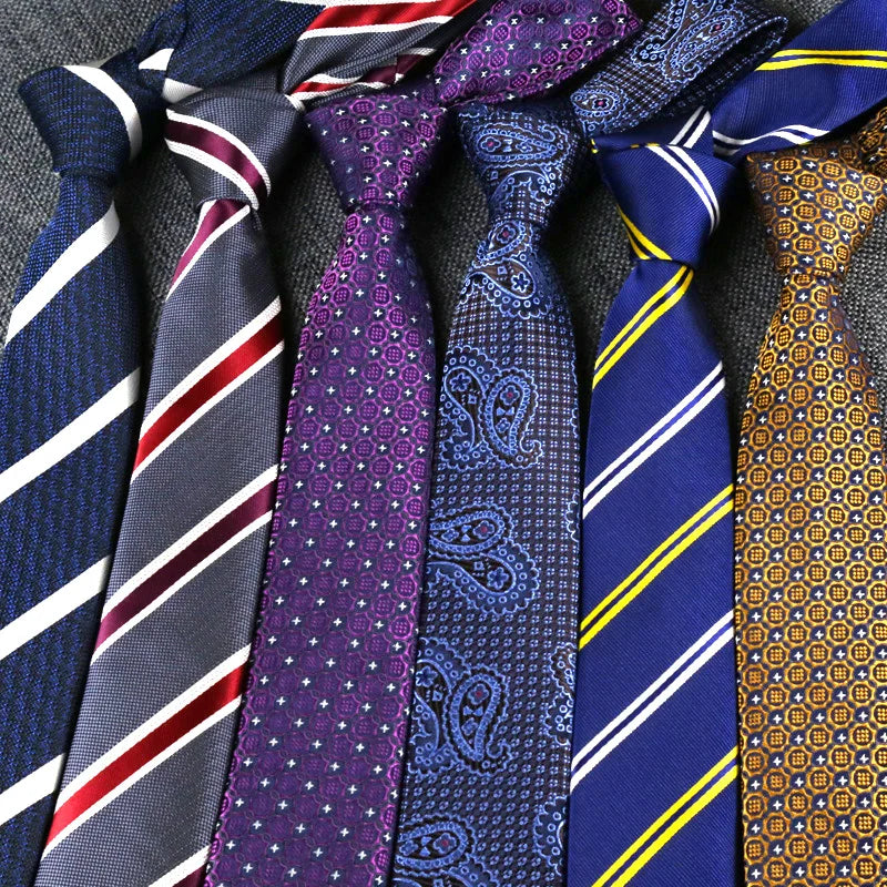 New Skinny 6CM Mens Necktie Slim Narrow Ties For Man Plaids Striped Paisley Jacquard Cravat Business Party Corbatas Neck Tie